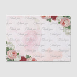Mousseline Papier de Merci Mariage rose personnalisé