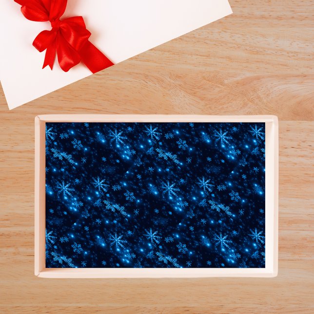Mousseline Papier de papier de fond bleu profond et brillant (Deep Blue & Bright Snowflakes Tissue Paper)