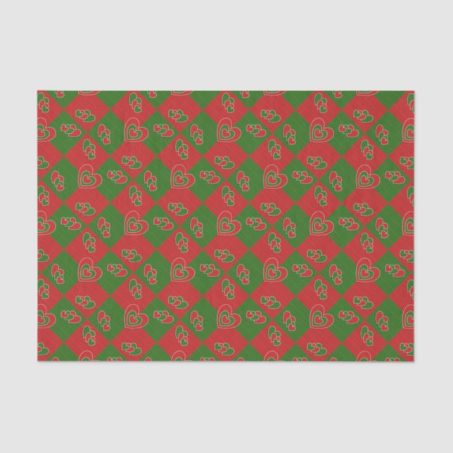 Mousseline Papier de papier de fond de coeur de Noël (Recto)