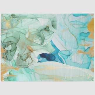 Mousseline Papier de papier de papier de découpage bleu, vert