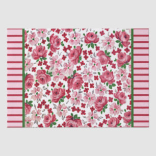 Mousseline Papier de papier de tissus Roses Roses Roses vinta