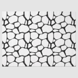 Mousseline Papier de papier Motif de la Giraffe noire et blan