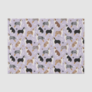Mousseline Papier de papier tissu Australian Shepherd Bones a