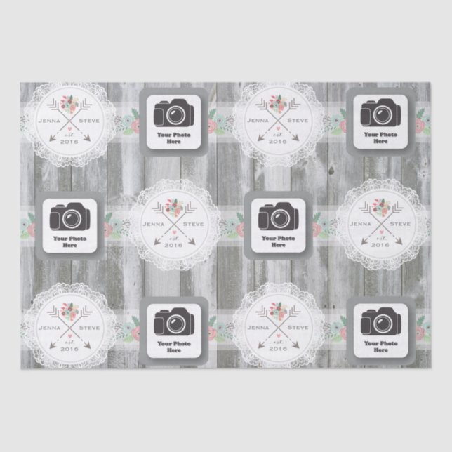 Mousseline Papier de papier tissu Mariage rustique (Recto)