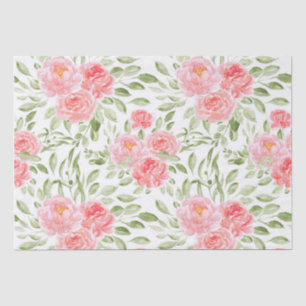 Mousseline Papier de papier tissu Motif Watercolor Peony