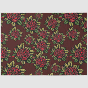 Mousseline papier de rose rouge