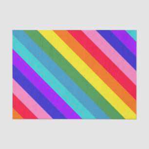 Mousseline Papier de tissu Big Rainbow Diagonal Stripes