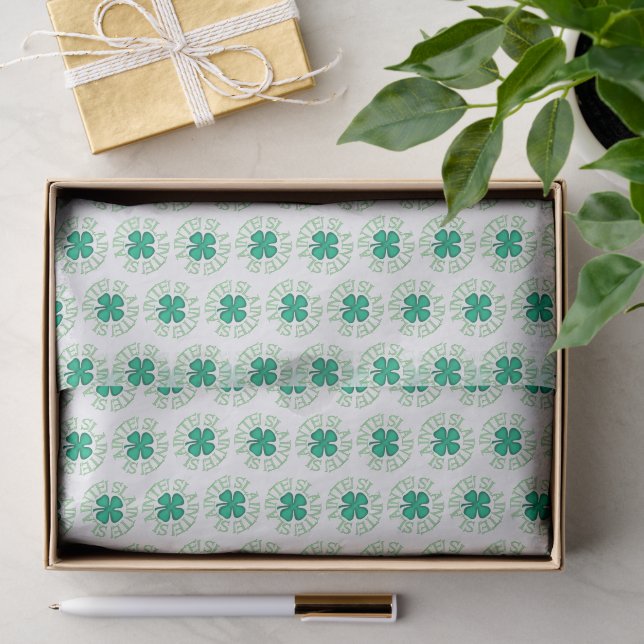 Mousseline Papier de tissu blanc de trèfle (Cadeau)