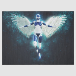 Mousseline papier de tissu d'ange robot