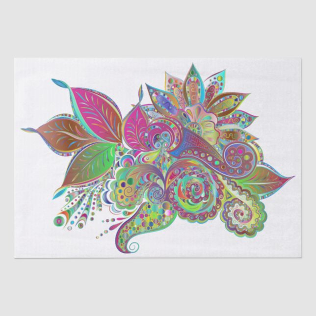 Mousseline papier de tissu de bouquet arc-en-ciel (Recto)