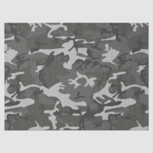 Mousseline papier de tissu de camouflage gris