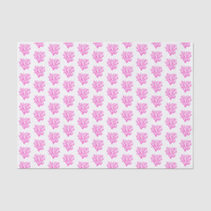 Mousseline Papier de tissu de corail de mer rose et blanc