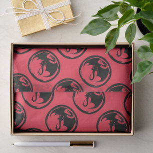 Mousseline Papier de tissu de corail Dragon noir moyen