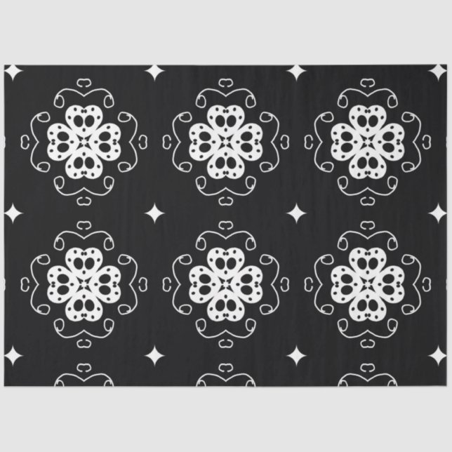 Mousseline papier de tissu de fleurs abstraites modernes (Recto)