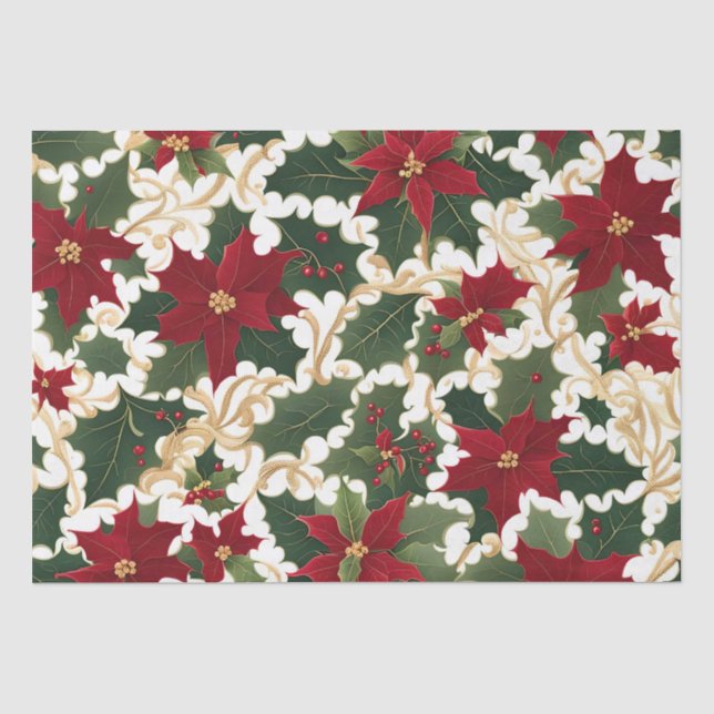 Mousseline papier de tissu de noël plante (Recto)