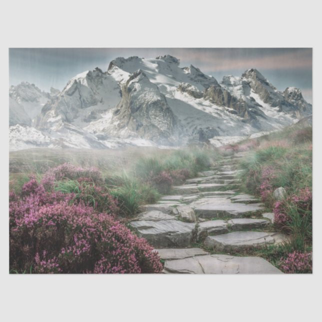 Mousseline papier de tissu de sentier de montagne (Recto)