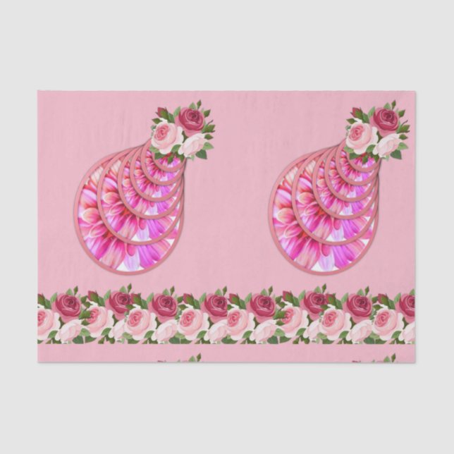Mousseline Papier de tissu décoratif Floral (Recto)