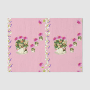 Mousseline Papier de tissu décoratif Floral