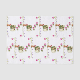 Mousseline Papier de tissu décoratif Floral