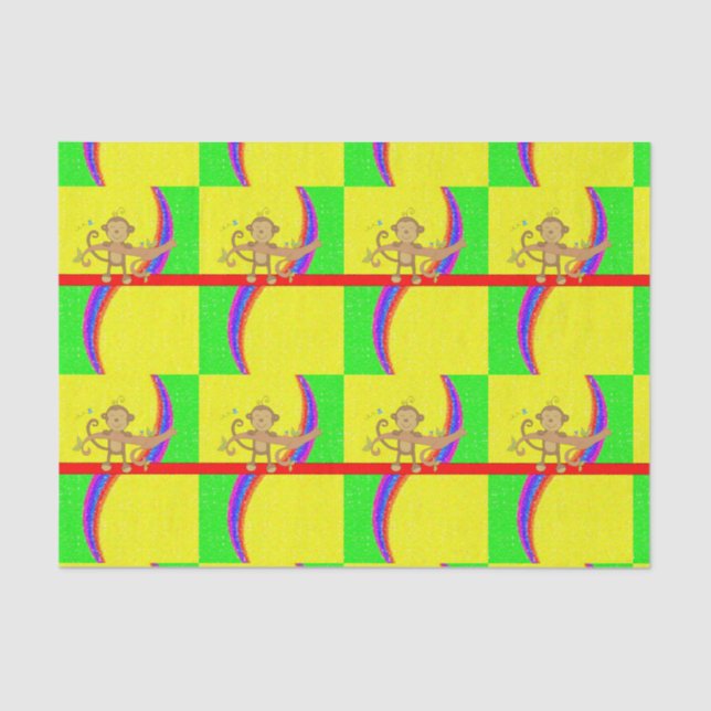 Mousseline Papier de tissu décoratif Singe (Recto)