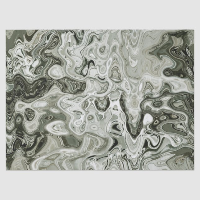 Mousseline papier de tissu en marbre vert foncé (Recto)