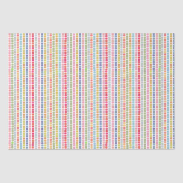 Mousseline Papier de tissu en mosaïque arc-en-ciel (Recto)