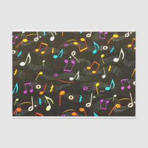 Mousseline papier de tissu notes musicales