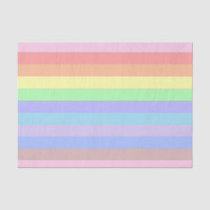 Mousseline Papier de tissu Pastel Rainbow Stripes