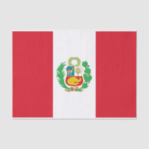 Mousseline Papier de tissu patriotique avec drapeau du Pérou