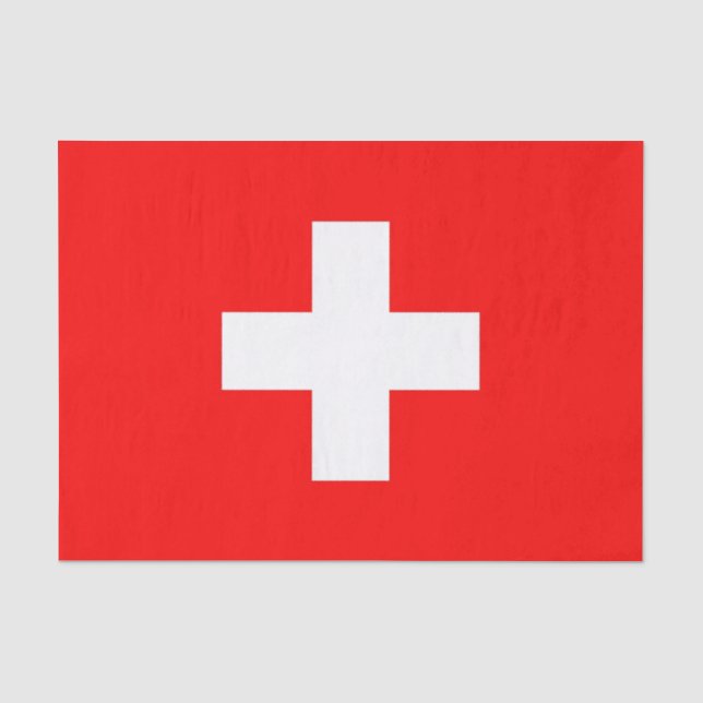 Mousseline Papier de tissu patriotique avec drapeau suisse (Recto)