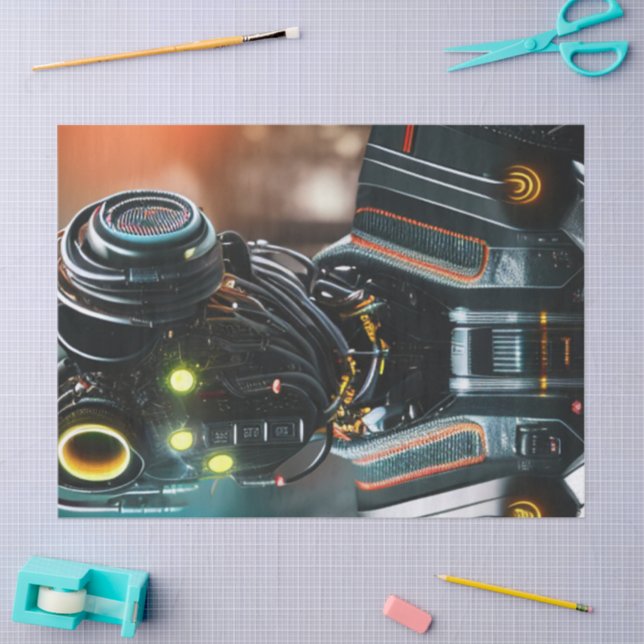 Mousseline Papier de tissu Robot 3 (Artisanat)