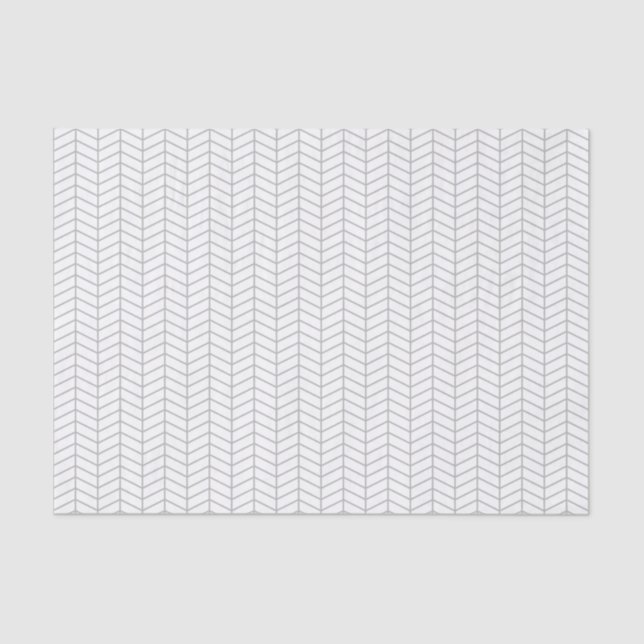 Mousseline Papier de tissus Chevron - Gris sur blanc (Recto)