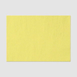 Mousseline Papier de tissus Chevron Line - Blanc sur Jaune