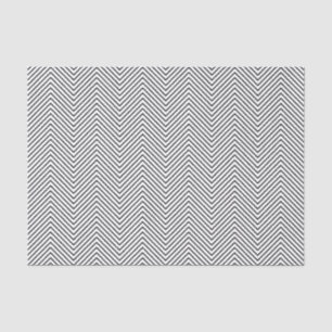 Mousseline Papier de tissus Chevron Line - Noir sur blanc