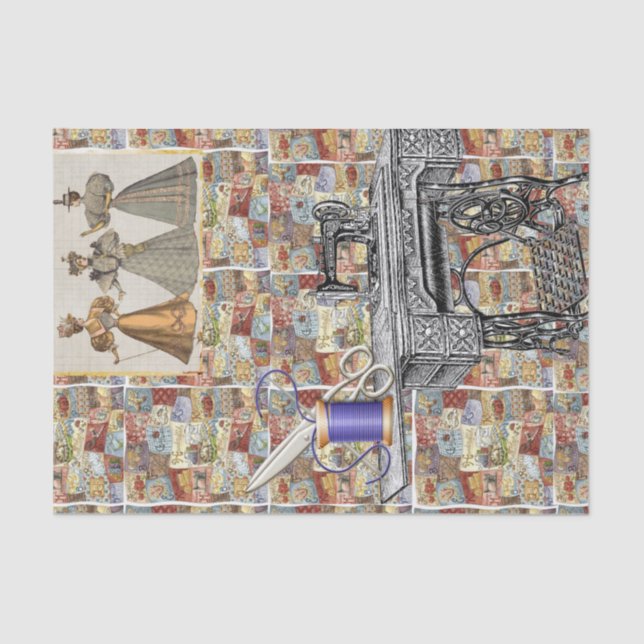 Mousseline Papier de tissus Couture victorienne (Recto)