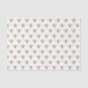 Mousseline Papier de tissus d'abeille de miel d'or antique