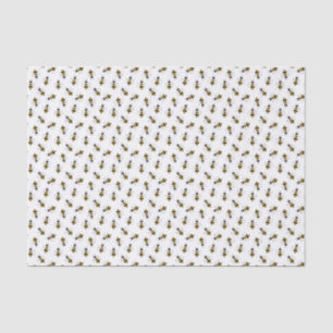 Mousseline Papier de tissus d'abeilles illustré rustique