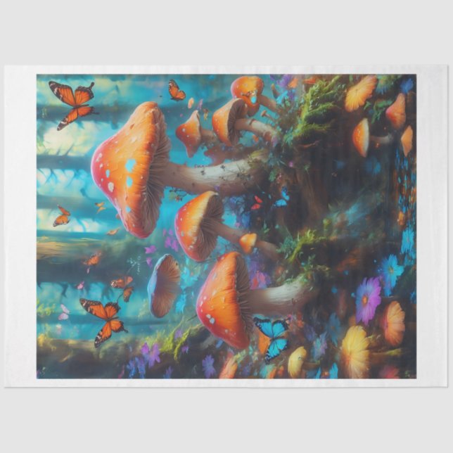 Mousseline Papier de tissus de champignons (Recto)