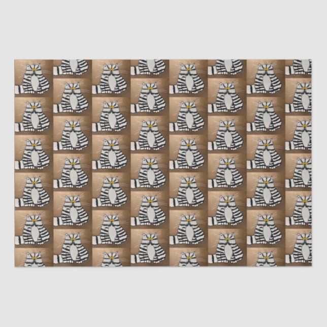 Mousseline Papier de tissus de chat de Botero (Recto)