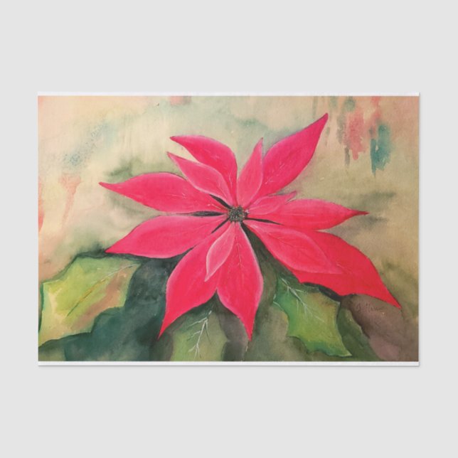 Mousseline Papier de tissus de Poinsettia (Recto)