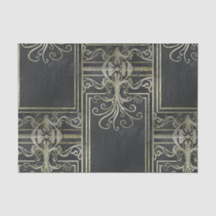 Mousseline Papier de tissus d'Eldrich (noir et or)