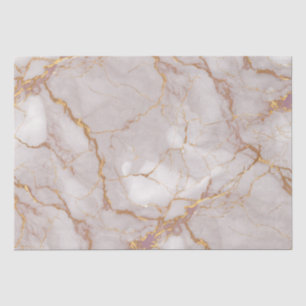 Mousseline Papier de tissus en marbre blanc et or