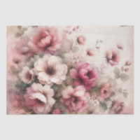 Papier de tissus fleuri Vintage rose