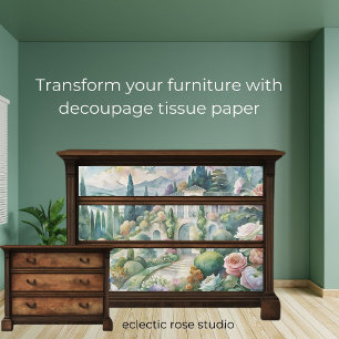 Mousseline Papier de tissus Floral et Villa Decoupage