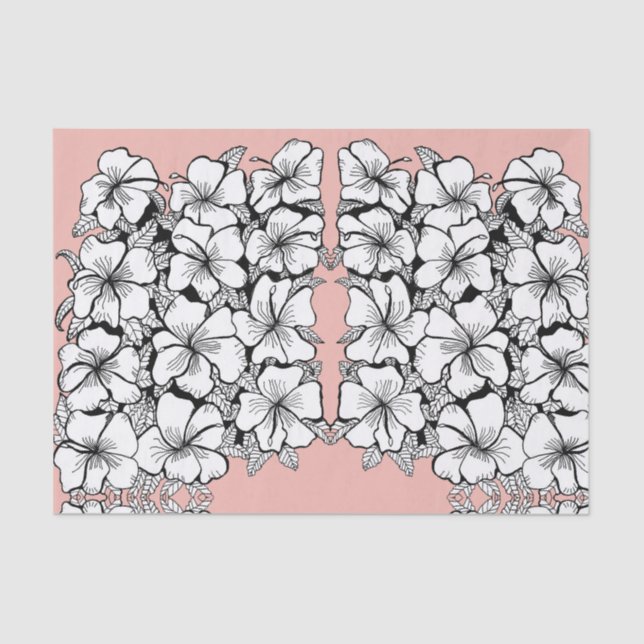 Mousseline Papier de tissus Hibiscus (Recto)