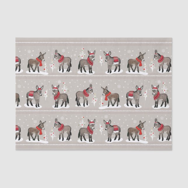 Mousseline Papier de tissus MCD Winter Donkeys (Recto)