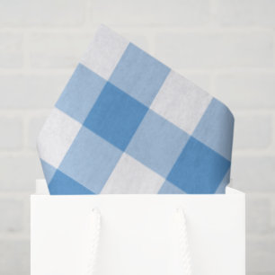 Mousseline Papier de tissus Motif bleu clair et blanc En vich