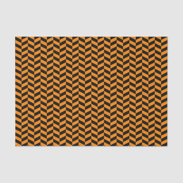 Mousseline Papier de tissus noir et orange en squelette (Recto)
