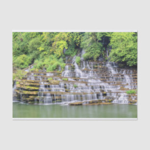 Mousseline Papier de tissus pittoresque Twin Falls Rock Islan