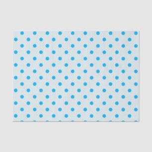 Mousseline Papier de tissus Pois bleu et bleu ciel en poudre